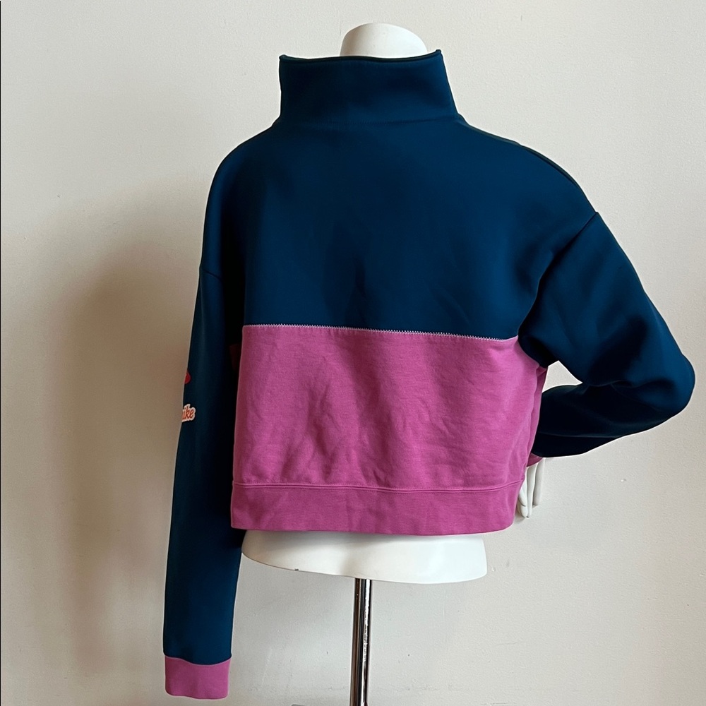 Nike Dri-FIT cropped Blue dry fit athletic Top with. Zip up neck - Picture 3 of 7